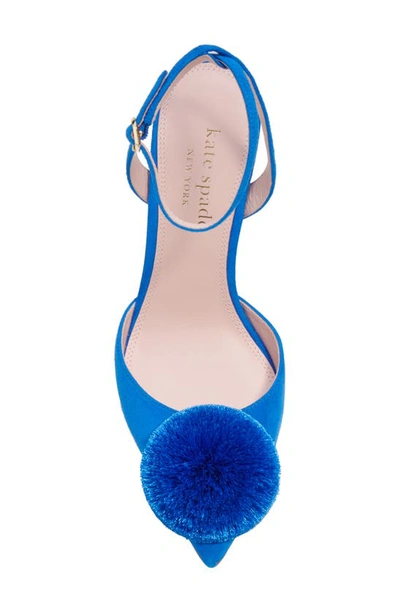 Shop Kate Spade Amour Pom Pump In Stained Glass Blue