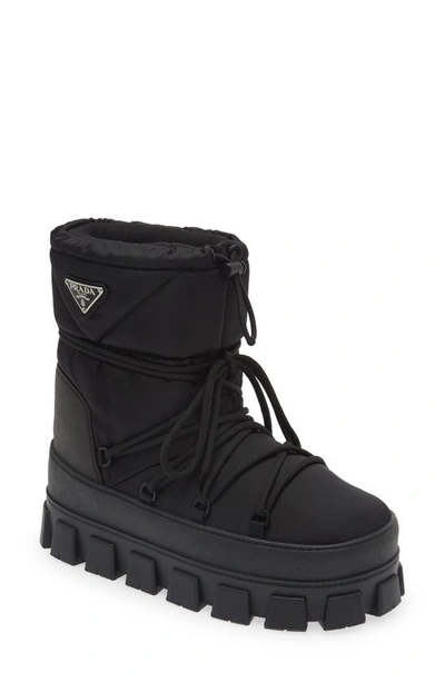 Prada Men's Nylon Gabardine Apres Ski Boots In Black | ModeSens