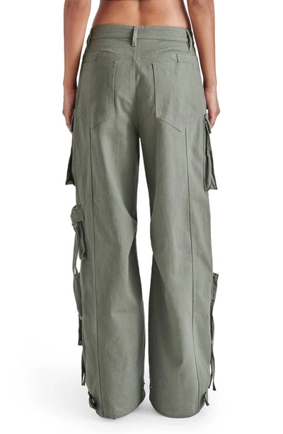 Shop Steve Madden Duo Wide Leg Cargo Pants In Olive