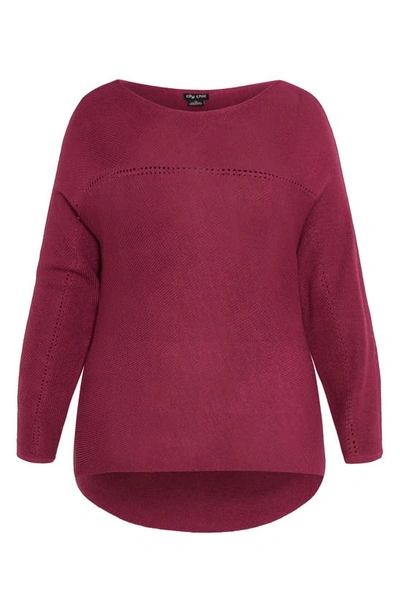 Shop City Chic Romance Sweater In Sangria
