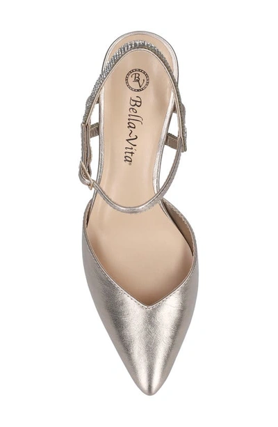 Shop Bella Vita Katriana Crystal Strap Kitten Heel Pump In Champagne Leather