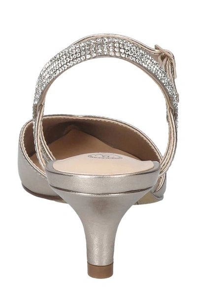 Shop Bella Vita Katriana Crystal Strap Kitten Heel Pump In Champagne Leather