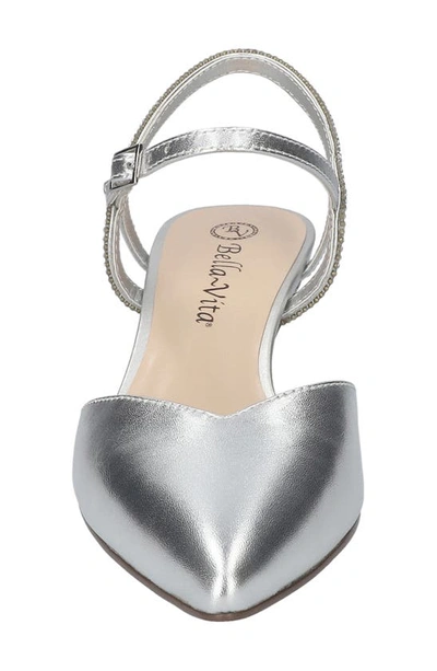 Bella Vita Katriana Pointed Toe Pump In Silver Leather