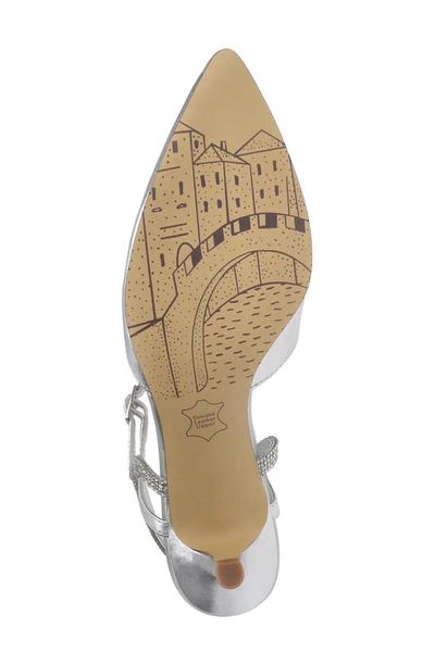 Bella Vita Katriana Pointed Toe Pump In Silver Leather