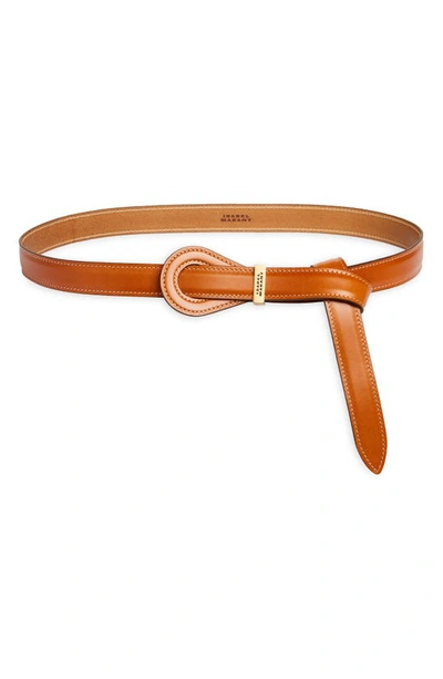 Shop Isabel Marant Brindi Leather Belt In Natural