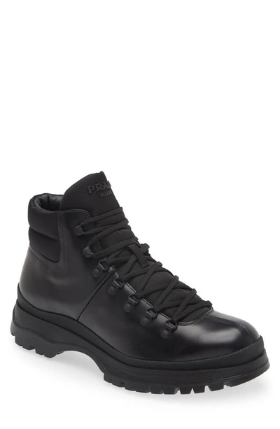 Shop Prada Brixxen Hiker Boot In Nero