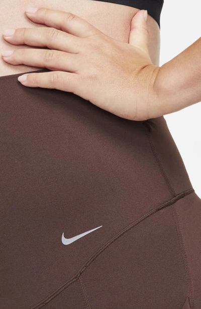 Shop Nike Zenvy Maternity Bike Shorts In Earth