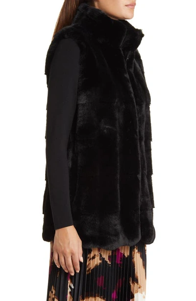 Shop Anne Klein Faux Fur Vest In Anne Black