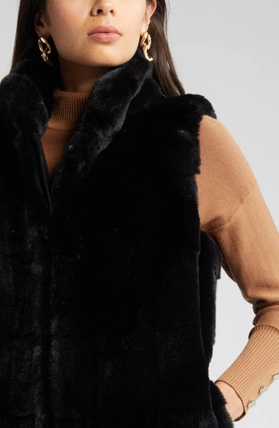 Shop Anne Klein Faux Fur Vest In Anne Black