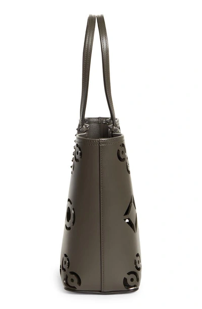 Shop Christian Louboutin Small Cabara Perforated Leather Tote In I629 Rocket/ Rocket