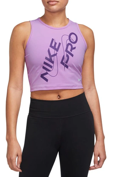 Nike Women's Pro Dri-fit Crop Tank Top In Purple