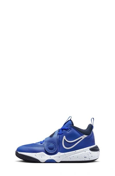 Shop Nike Kids' Team Hustle D 11 Basketball Sneaker In Royal/ Obsidian/ White/ White