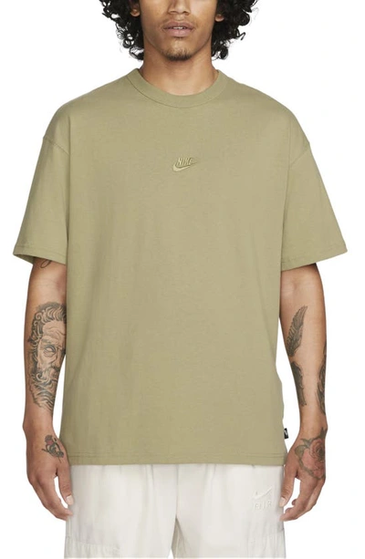 Shop Nike Premium Essential Cotton T-shirt In Neutral Olive