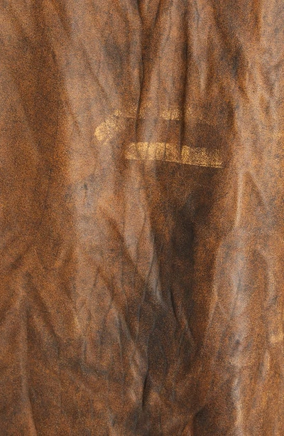 Shop Acne Studios Lace-up Crinkled Lambskin Biker Jacket In Brown/ Orange