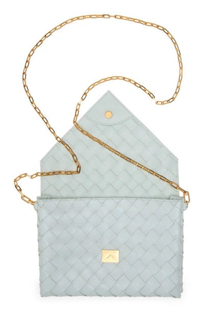 Shop Bottega Veneta Medium Intrecciato Leather Envelope Crossbody Bag In 1807 Glacier-gold