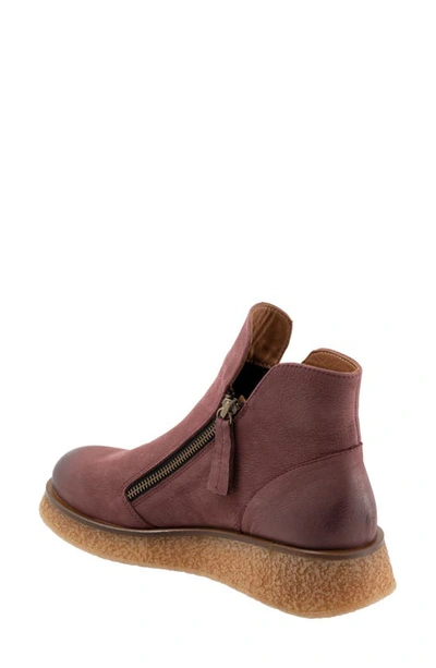 Bueno Phoenix Zip Bootie In Dark Wine Nubuck
