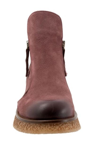 Bueno Phoenix Zip Bootie In Dark Wine Nubuck