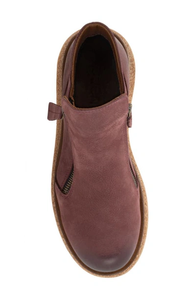 Bueno Phoenix Zip Bootie In Dark Wine Nubuck