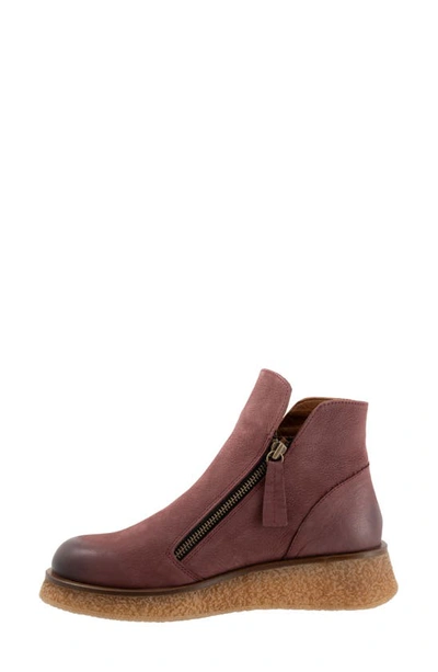 Bueno Phoenix Zip Bootie In Dark Wine Nubuck