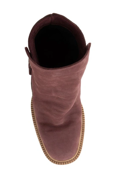 Bueno Elliott Block Heel Bootie In Dark Wine Nubuck
