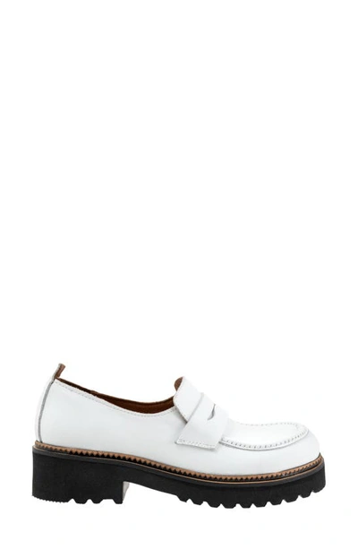 Shop Bueno Annie Lug Penny Loafer In White