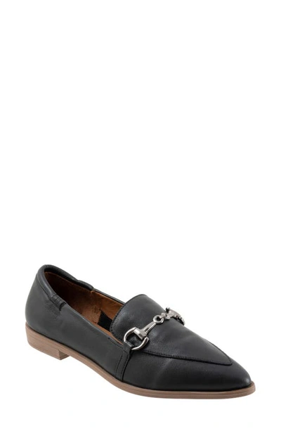 Shop Bueno Bowie Pointed Toe Bit Loafer In Black