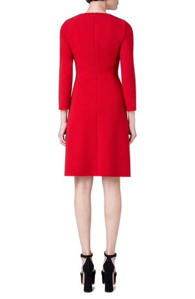 Shop Akris Wool Stretch Double Face Dress In 066 Ruby Red