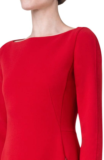 Shop Akris Wool Stretch Double Face Dress In 066 Ruby Red