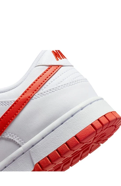 Shop Nike Dunk Low Retro Basketball Shoe In White/ Picante Red
