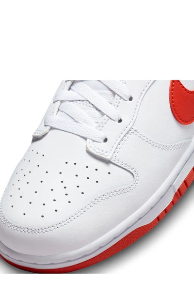 Shop Nike Dunk Low Retro Basketball Shoe In White/ Picante Red