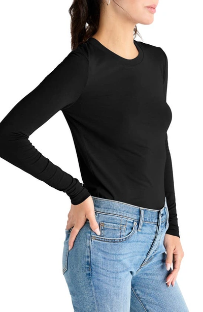 Shop Splendid Long Sleeve T-shirt In Black