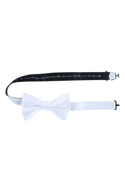 Shop Trafalgar Sutton Pre-tied Silk Bow Tie In White