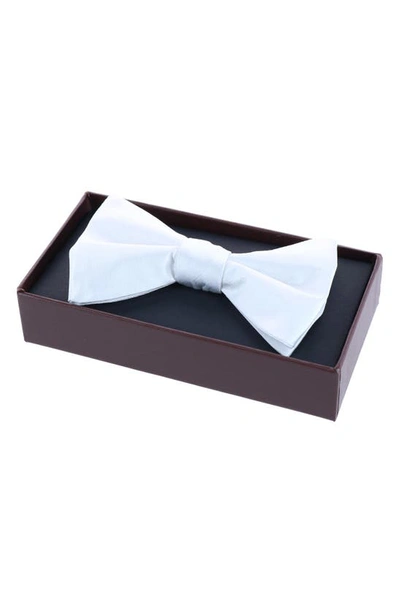 Shop Trafalgar Sutton Pre-tied Silk Bow Tie In White