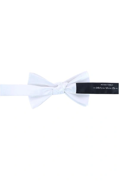 Shop Trafalgar Sutton Pre-tied Silk Bow Tie In White