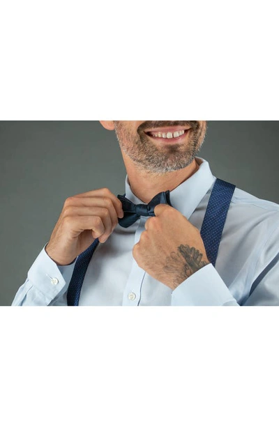 Shop Trafalgar Sutton Pre-tied Silk Bow Tie In Navy