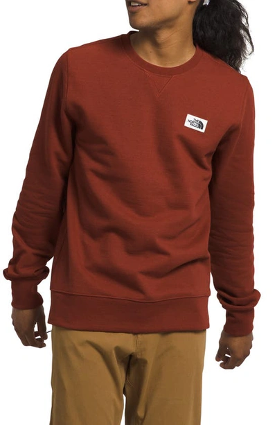 Shop The North Face Heritage Patch Crewneck Sweatshirt In Brandy Brown