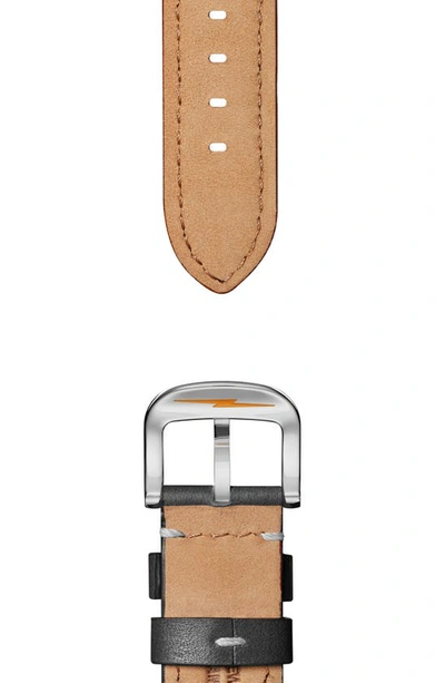 Shop Shinola Aniline 24mm Leather Watchband In Largo Tan