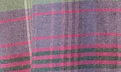 Shop Lauren Ralph Lauren Long Sleeve Cotton Blend Nightshirt In Purple Plaid