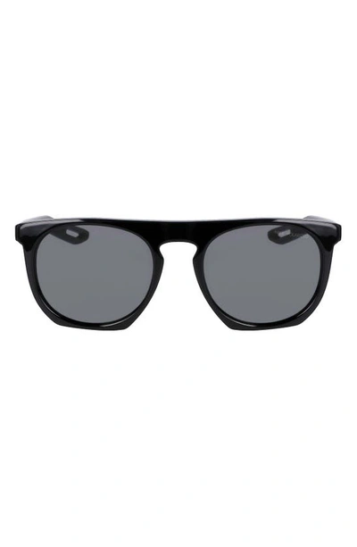 Shop Nike Flatspot Xxii 52mm Polarized Geometric Sunglasses In Black/ Polar Grey