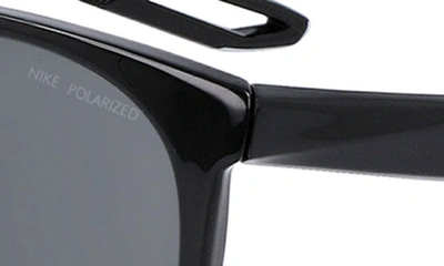 Shop Nike Flatspot Xxii 52mm Polarized Geometric Sunglasses In Black/ Polar Grey