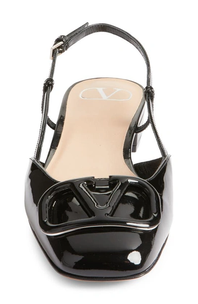Valentino Garavani Vlogo Signature Patent Leather Slingback 20mm Woman Black 42 In Black