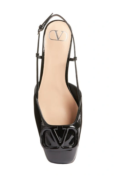 Valentino Garavani Vlogo Signature Patent Leather Slingback 20mm Woman Black 42 In Black