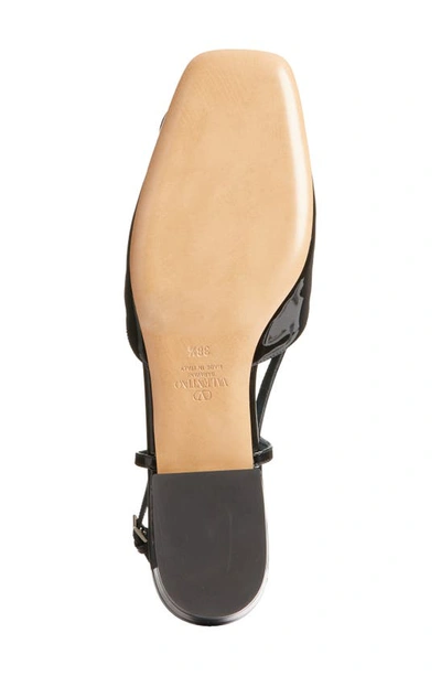 Valentino Garavani Vlogo Signature Patent Leather Slingback 20mm Woman Black 42 In Black