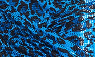 Shop Sho By Tadashi Shoji Rhinestone Long Sleeve Dress In Blue Leopard