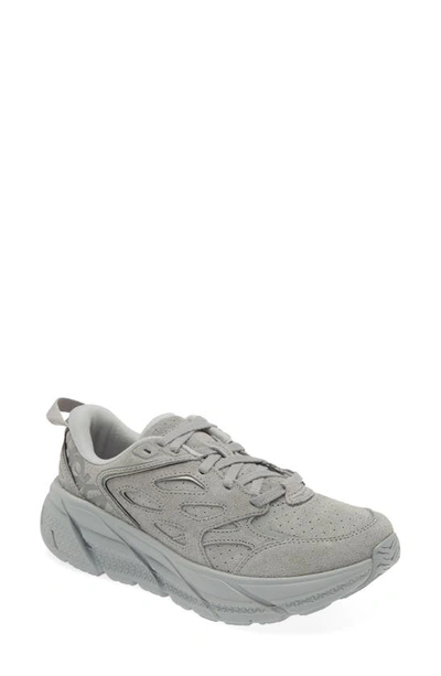 Shop Hoka Gender Inclusive Clifton L Suede Sneaker In Limestone / Limestone