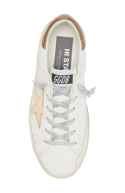 Shop Golden Goose Hi Star Low Top Platform Sneaker In White/ Gold