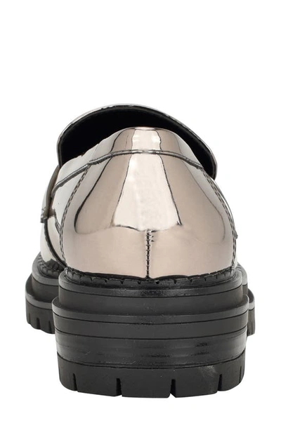 Shop Calvin Klein Grant Lug Sole Penny Loafer In Pewter Grey