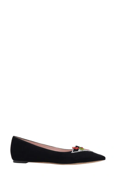 Shop Kate Spade Make It A Double Pointed Toe Flat In Black