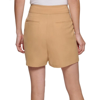 Shop Dkny Essex Womens High Rise Short High-waist Shorts In Brown