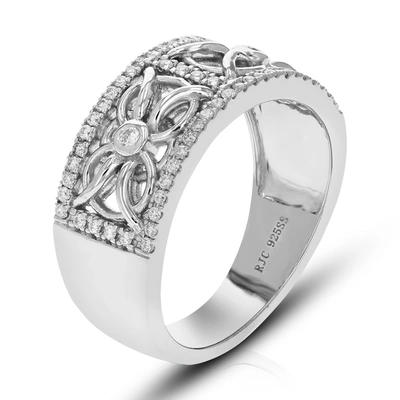 Vir Jewels 1/3 Cttw Round Cut Lab Grown Diamond Wedding Band 62 Stones .925 Sterling Silver Prong Set In Silver